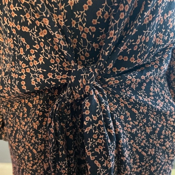 Free People Black and Pink Floral Long Sleeve Dress - Picture 6 of 9